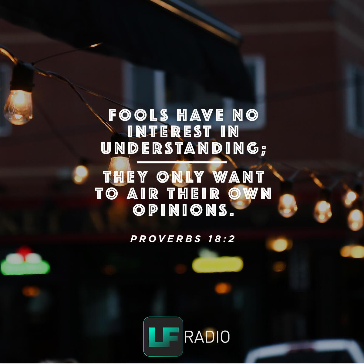 Proverbs 18:2 - Verse of the Day