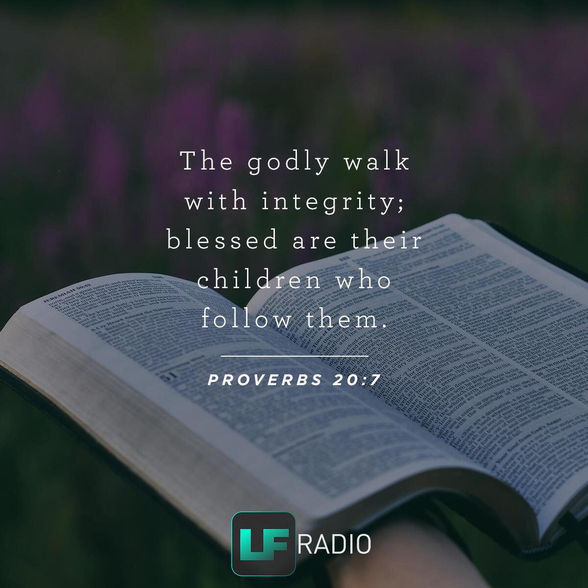 Proverbs 20:7 - Verse of the Day