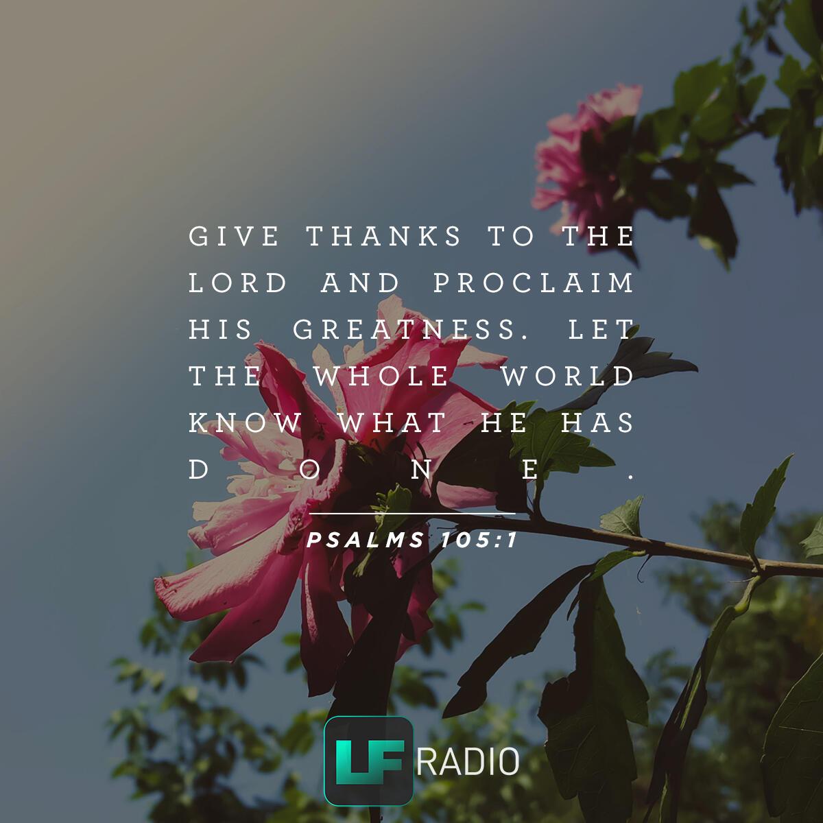 Psalms 105:1 - Verse of the Day