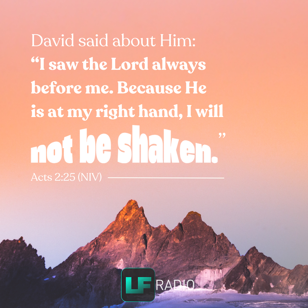 Acts 2:25 - Verse of the Day