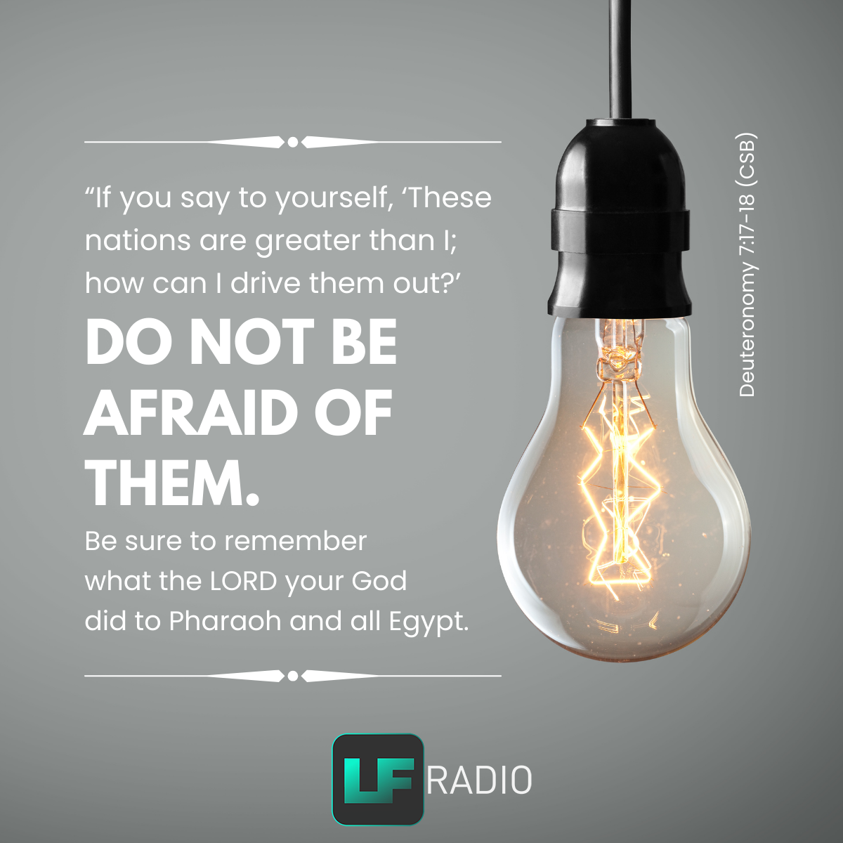 Deuteronomy 7:17-18 - Verse of the Day