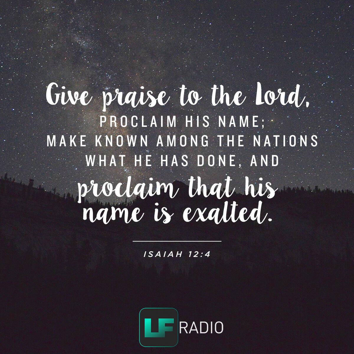 Isaiah 12:4 - Verse of the Day