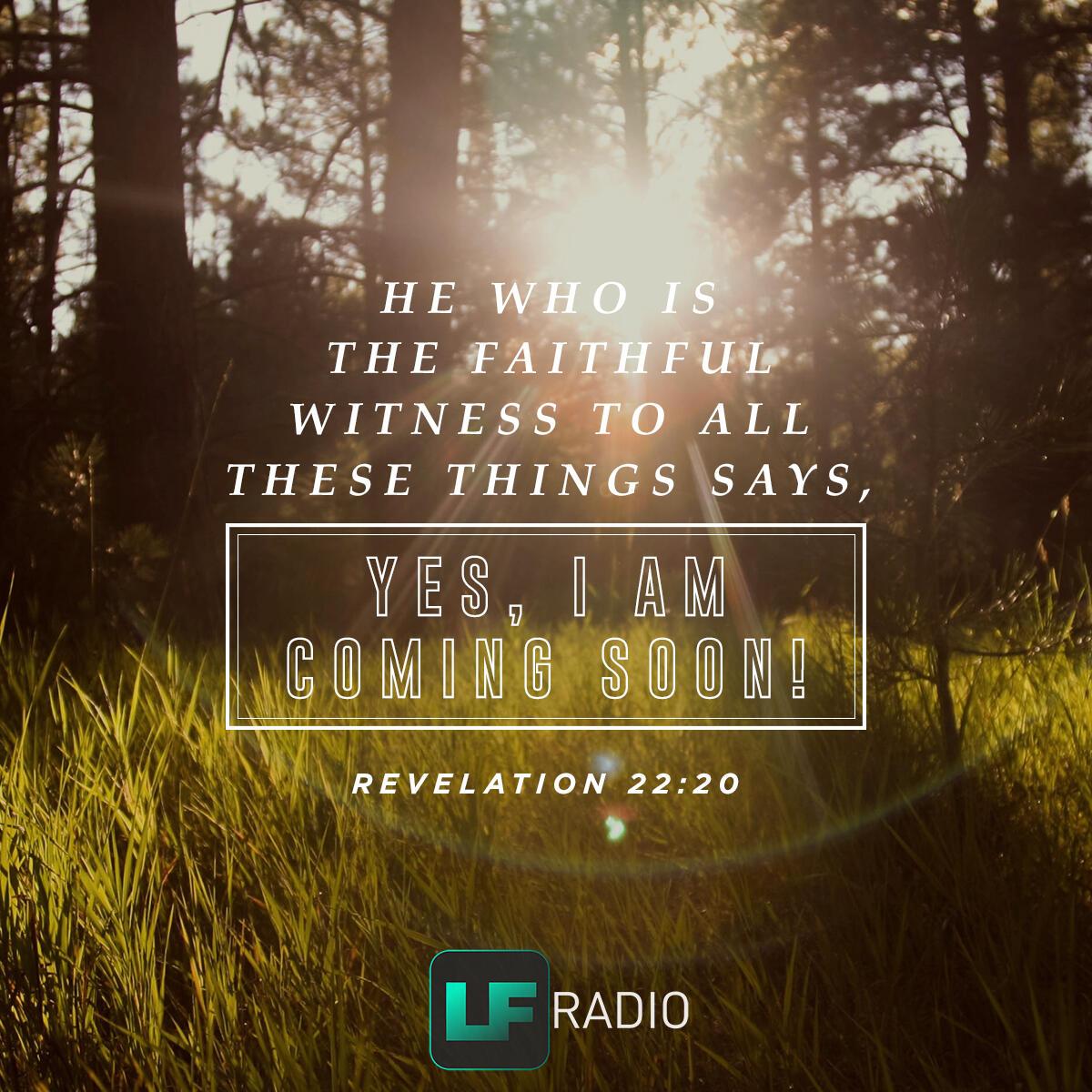Revelation 22: 20 - Verse of the Day