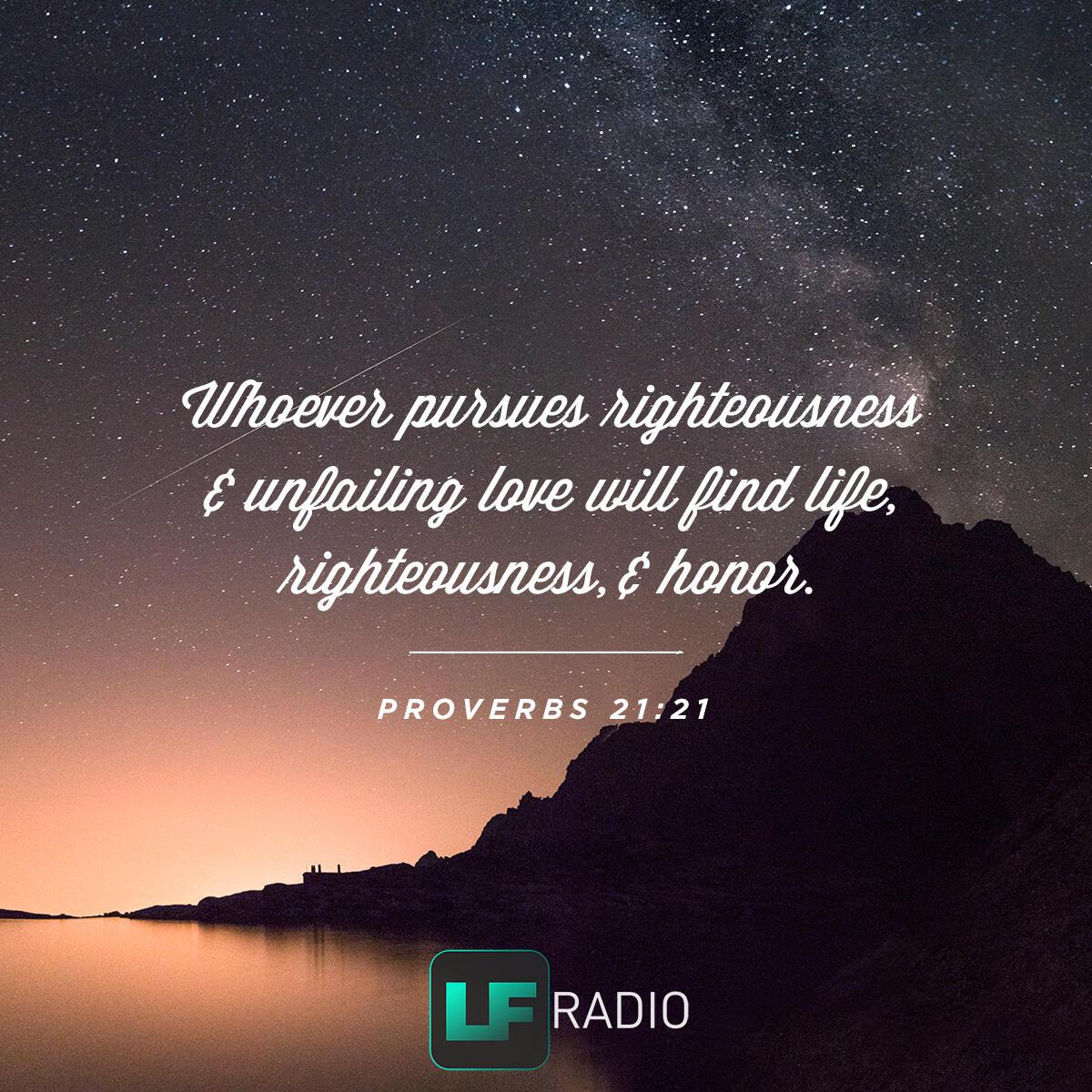 Proverbs 21:21 - Verse of the Day