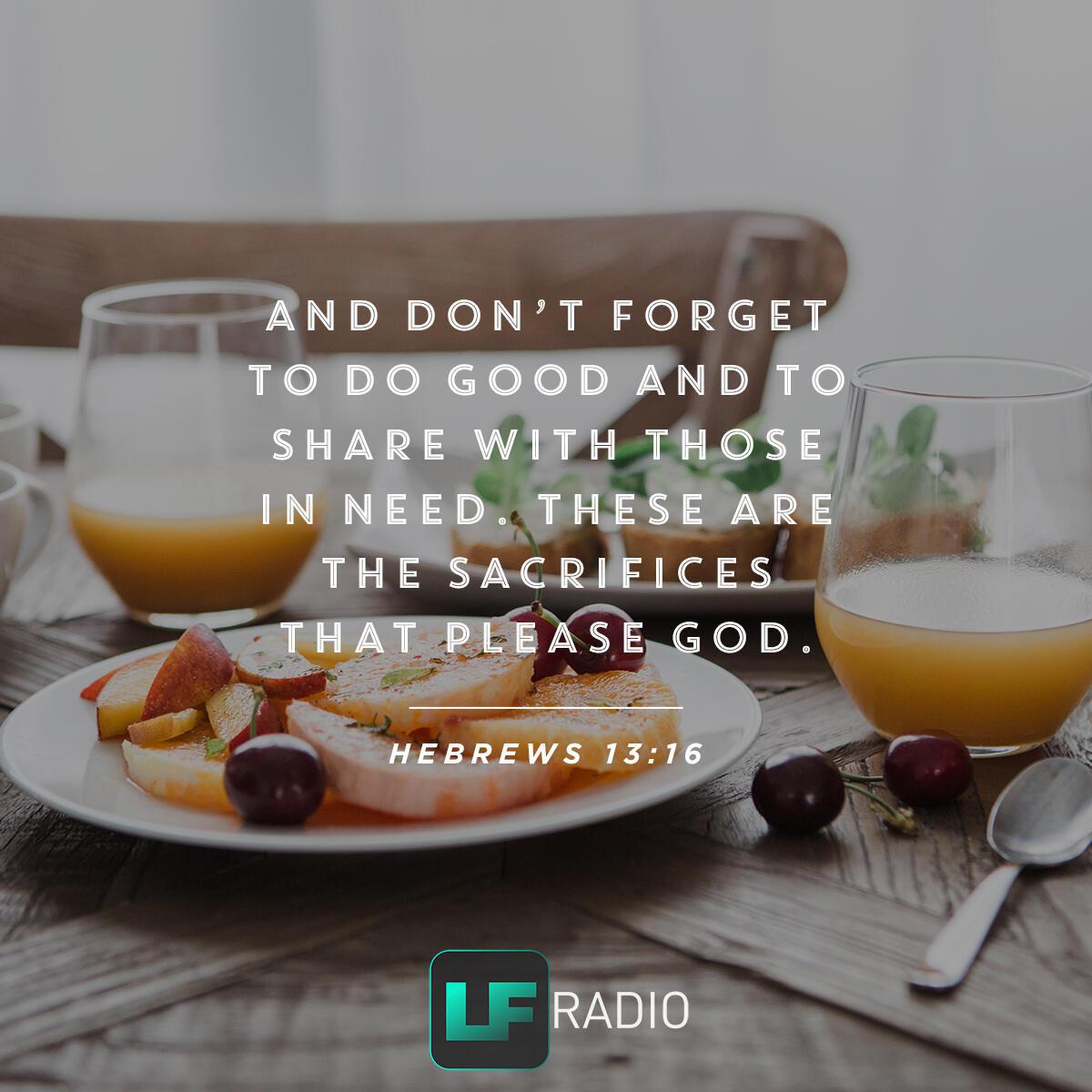 Hebrews 13:16 - Verse of the Day