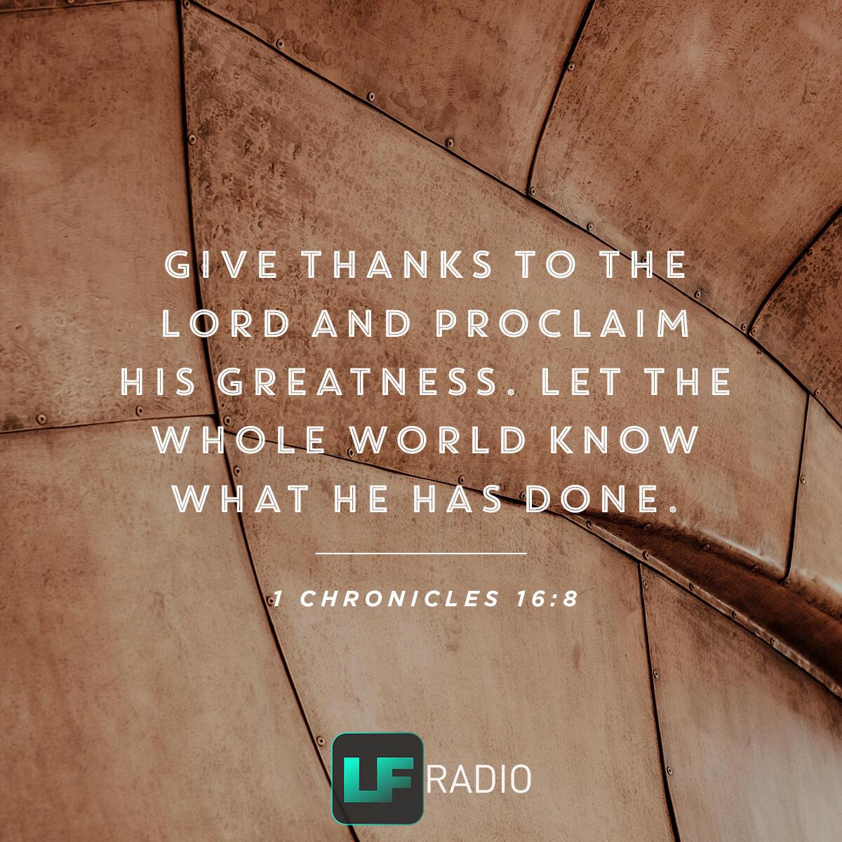 1 Chronicles 16:8 - Verse of the Day