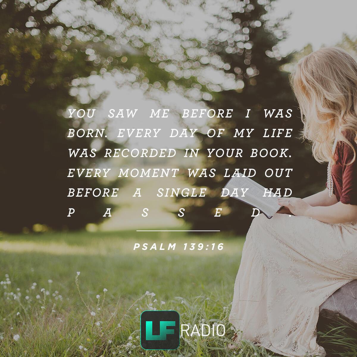 Psalm 139:16 - Verse of the Day