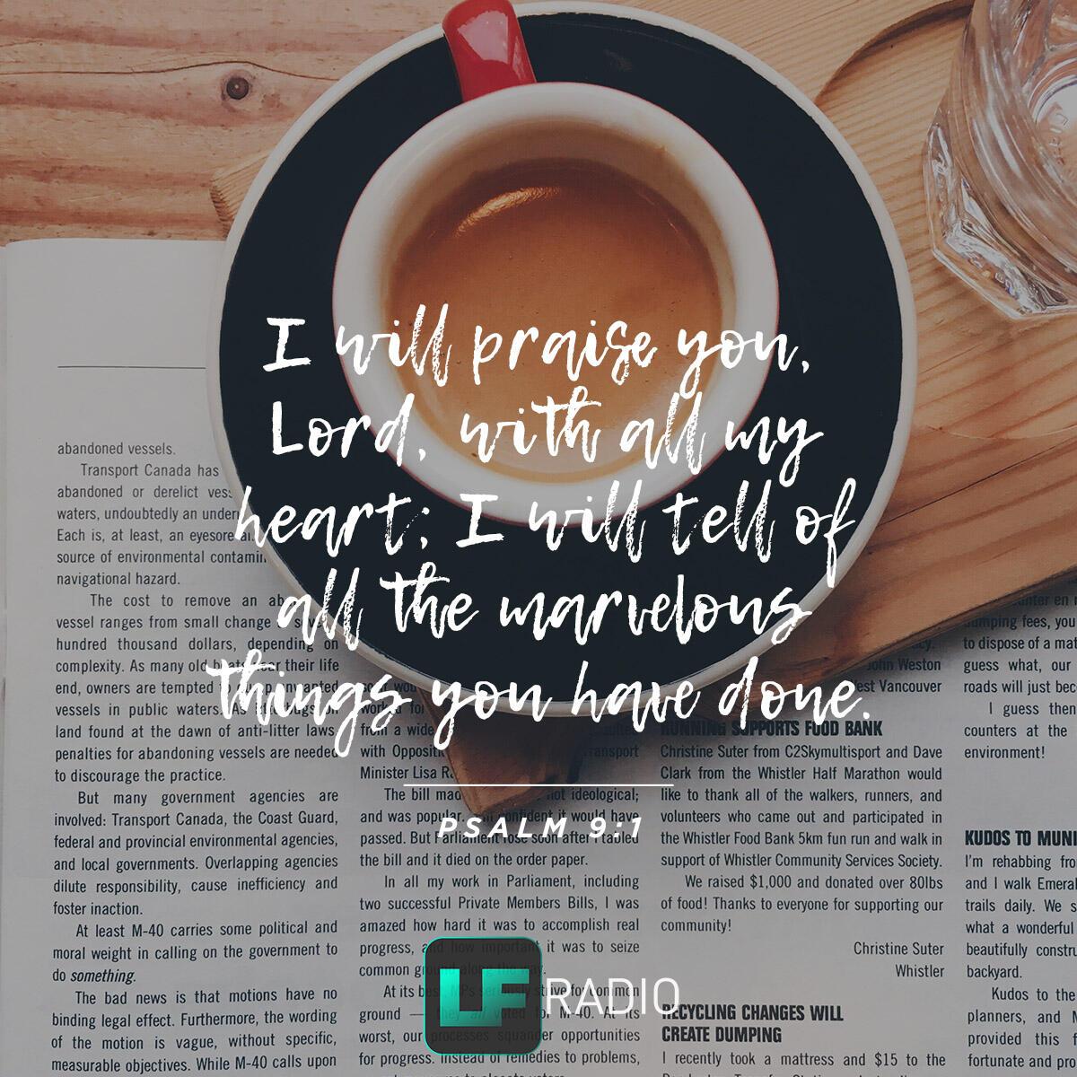 Psalm 9:1 - Verse of the Day