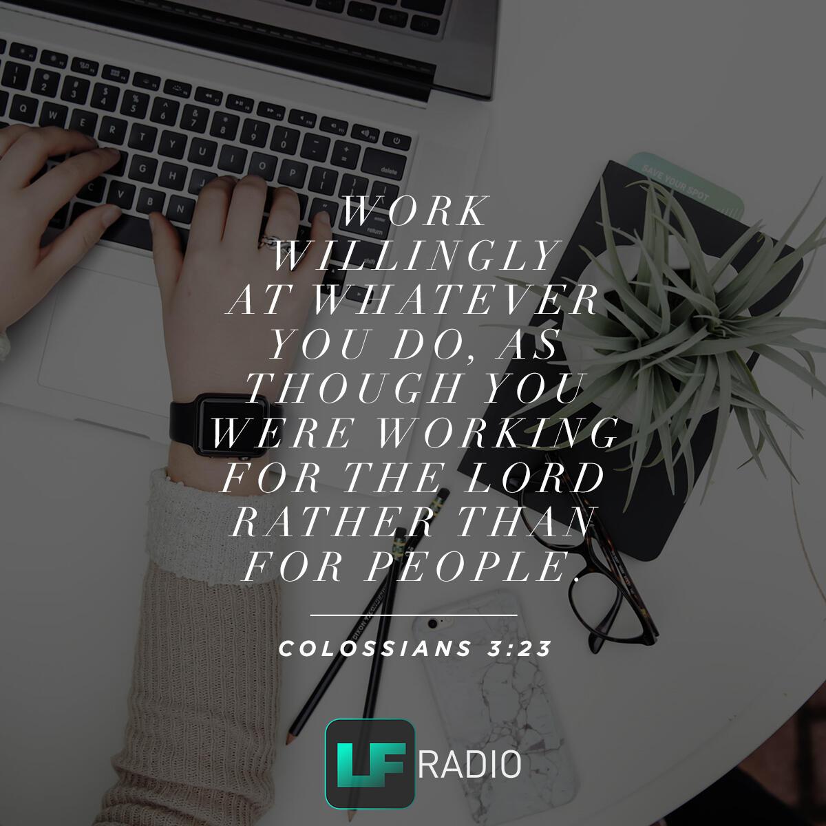 Colossians 3:23 - Verse of the Day
