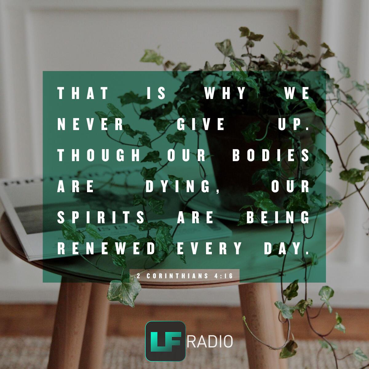 2 Corinthians 4:16 - Verse of the Day