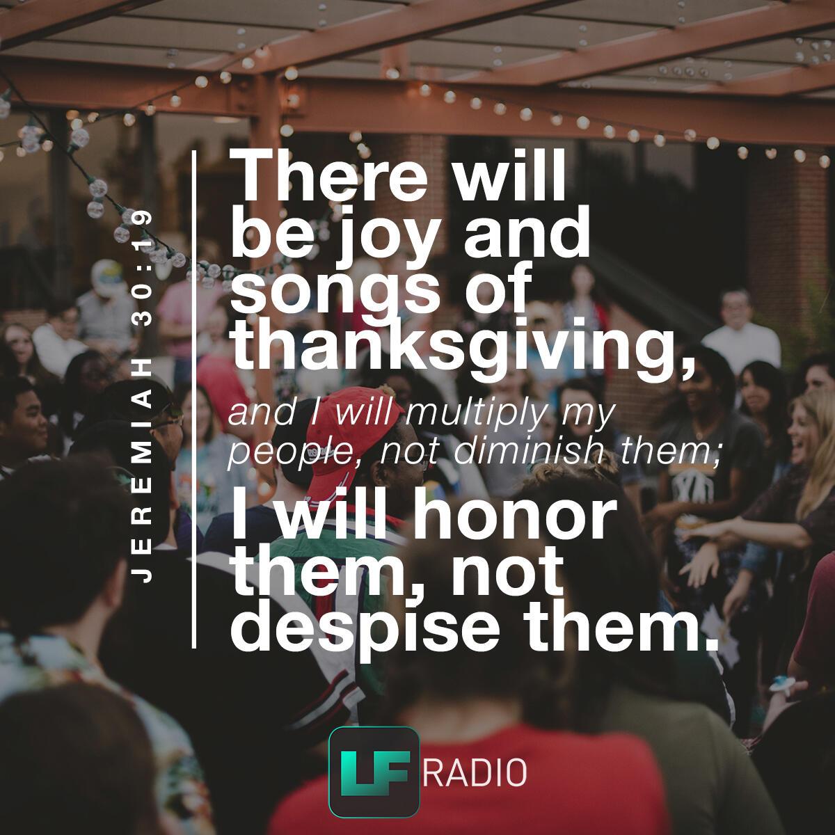 Jeremiah 30:19 - Verse of the Day