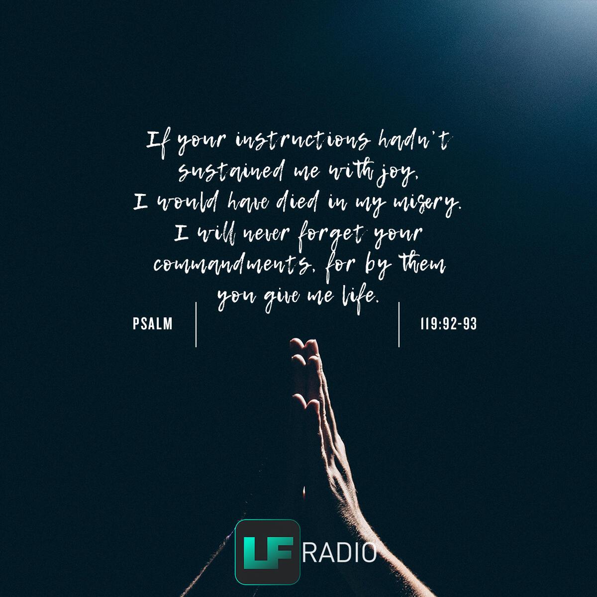 Psalm 119:92-93 - Verse of the Day