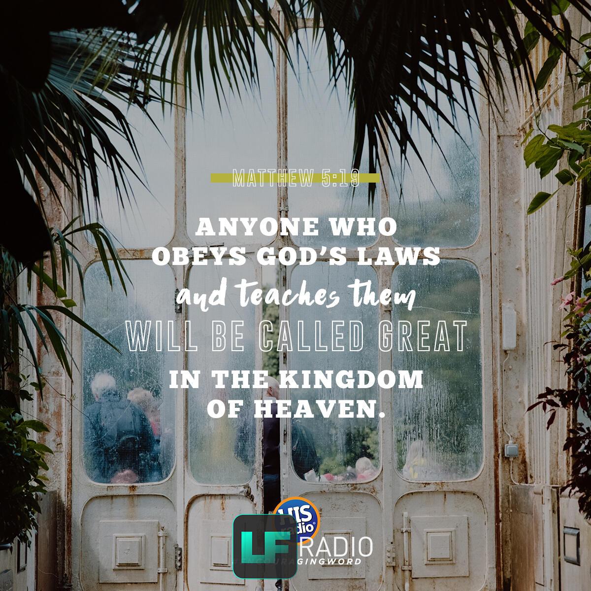 Matthew 5:19 - Verse of the Day