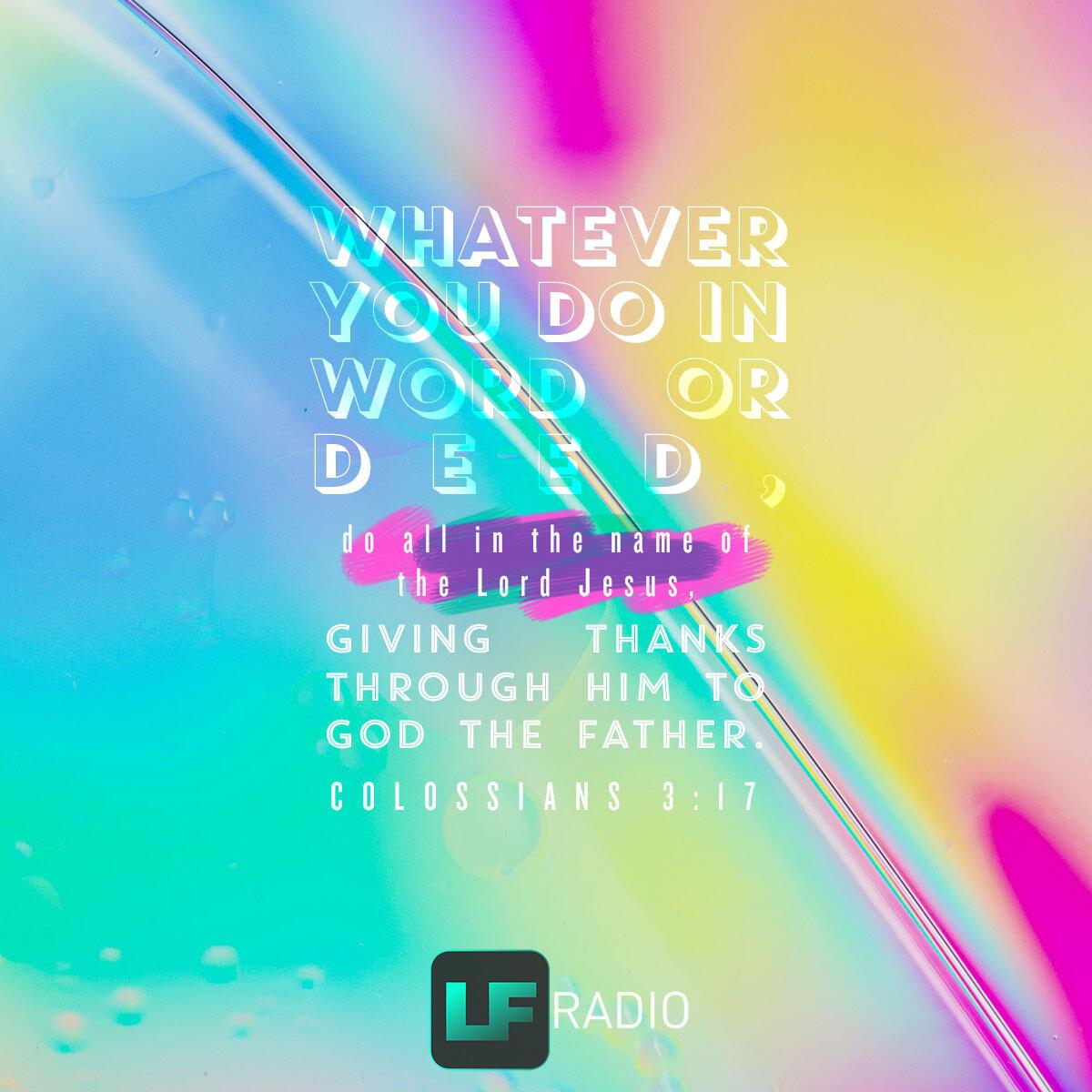 Colossians 3:17 - Verse of the Day