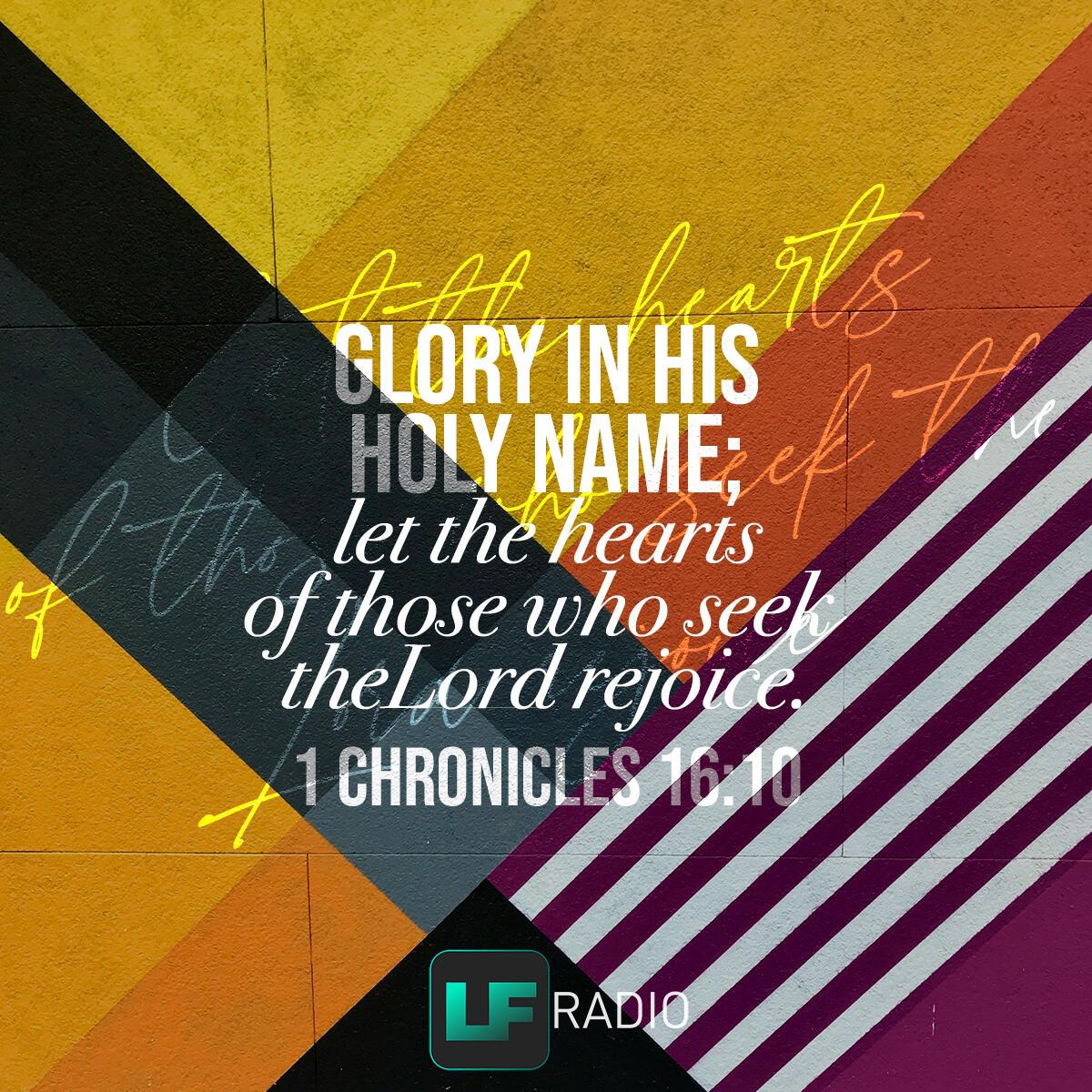 1 Chronicles 16:10 - Verse of the Day