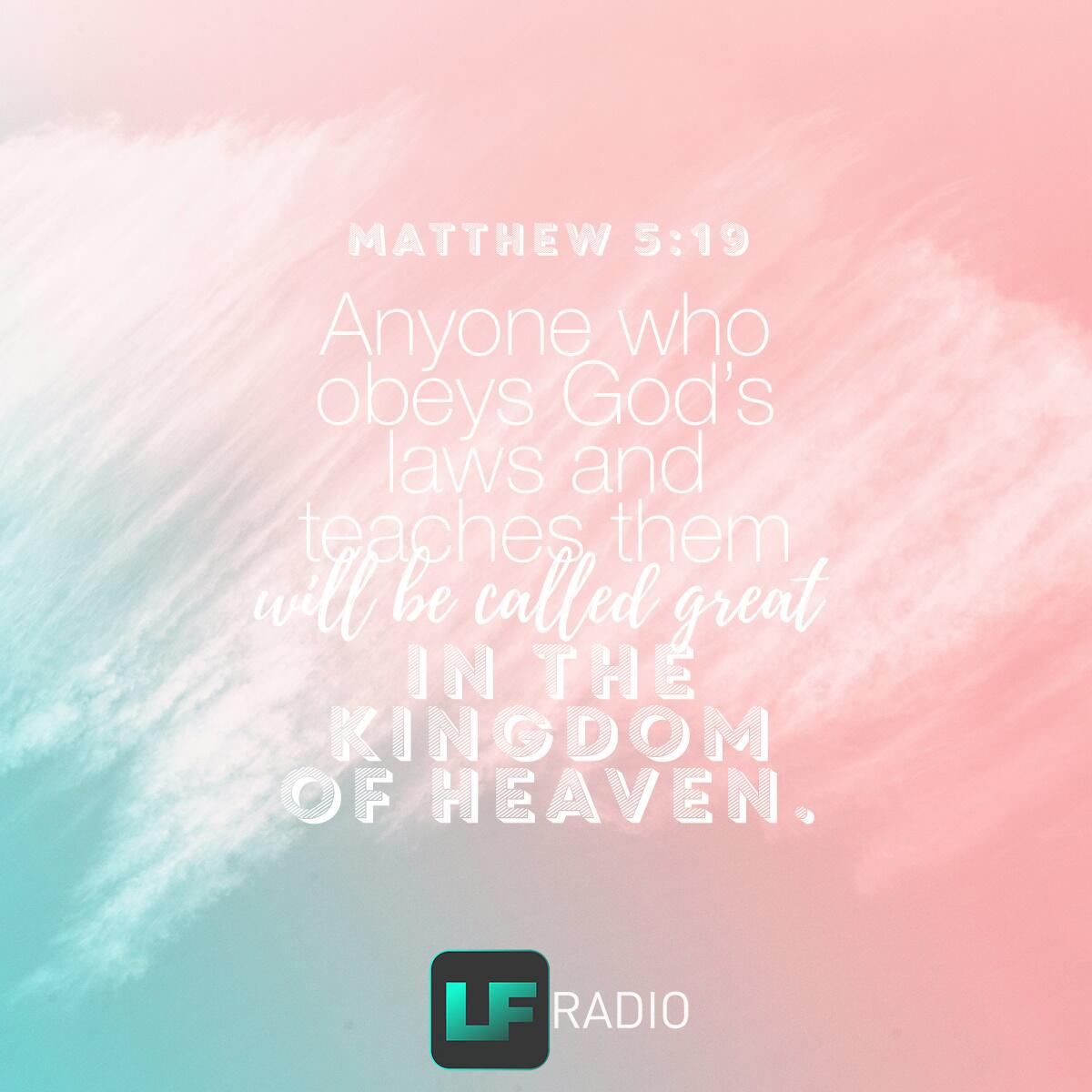 Matthew 5:19 - Verse of the Day