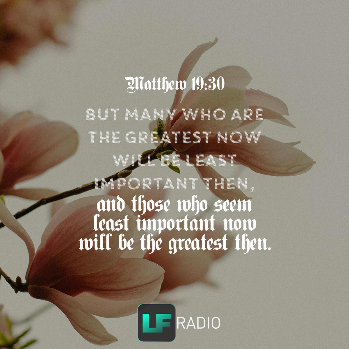 Matthew 19:30 - Verse of the Day