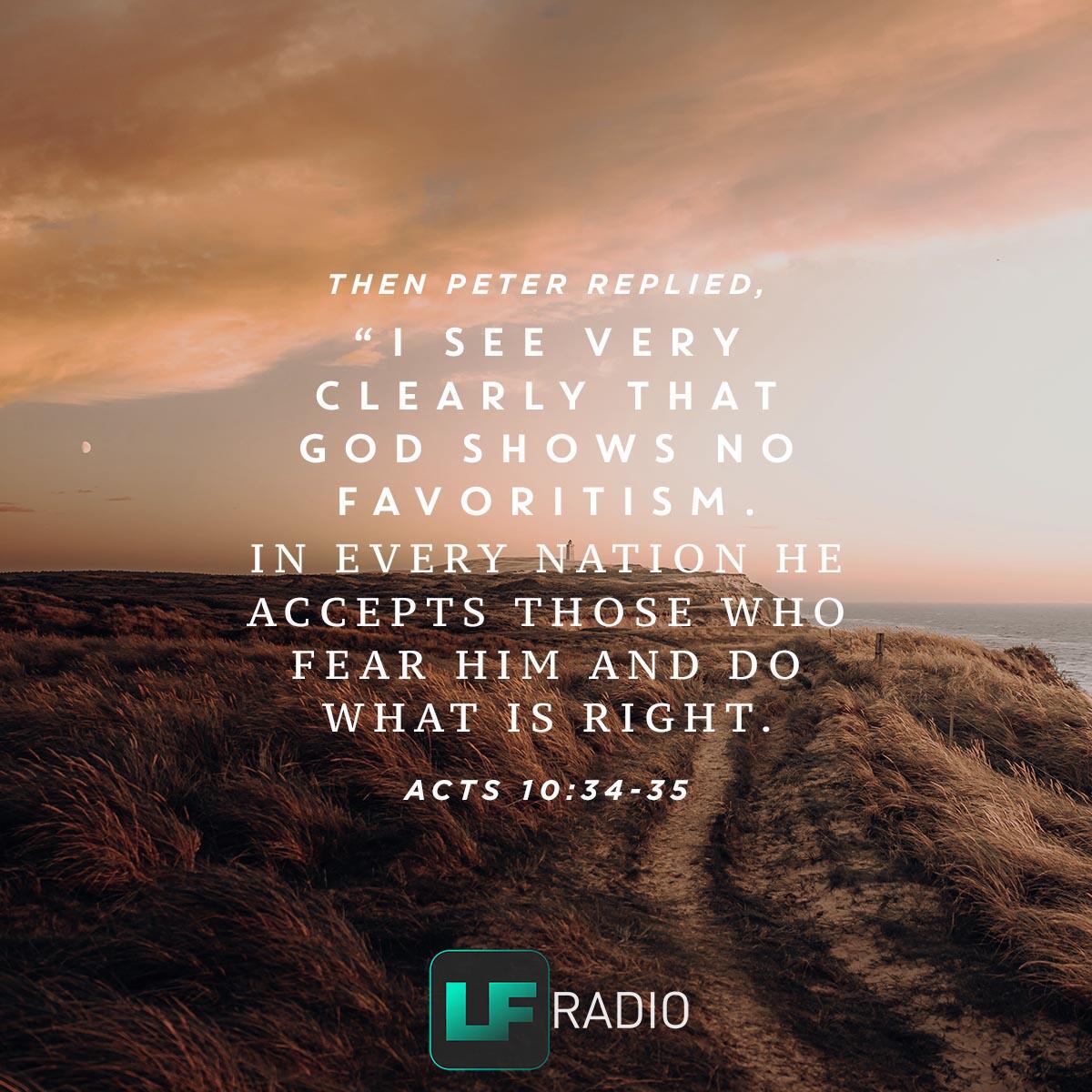 Acts 10:34-35 - Verse of the Day