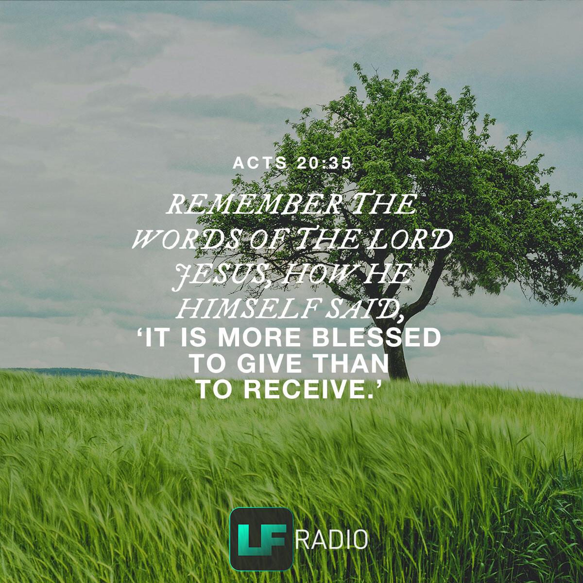 Acts 20:35 - Verse of the Day