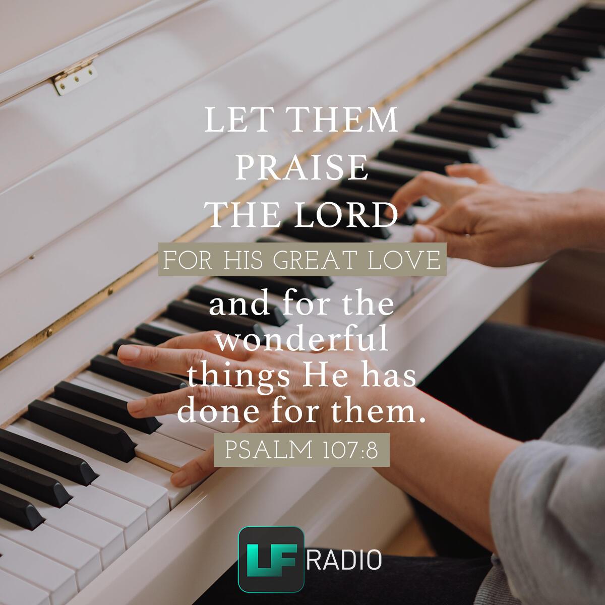 Psalm 107:8 - Verse of the Day