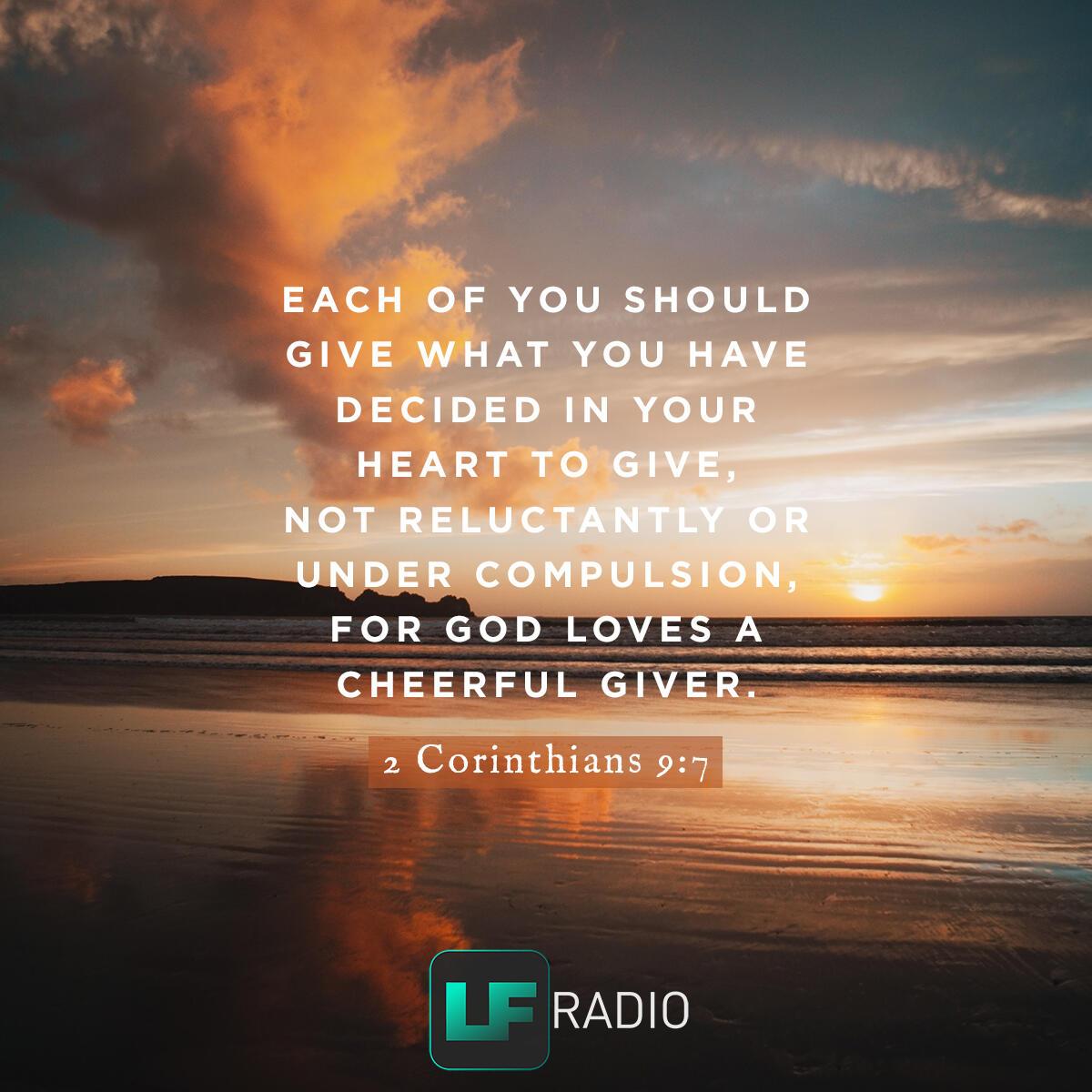 2 Corinthians 9:7 - Verse of the Day