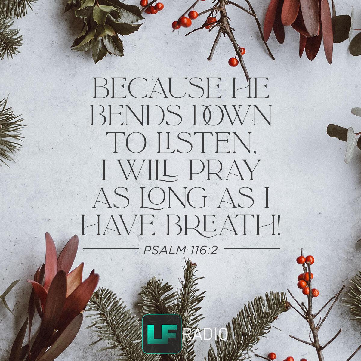 Psalm 116:2 - Verse of the Day