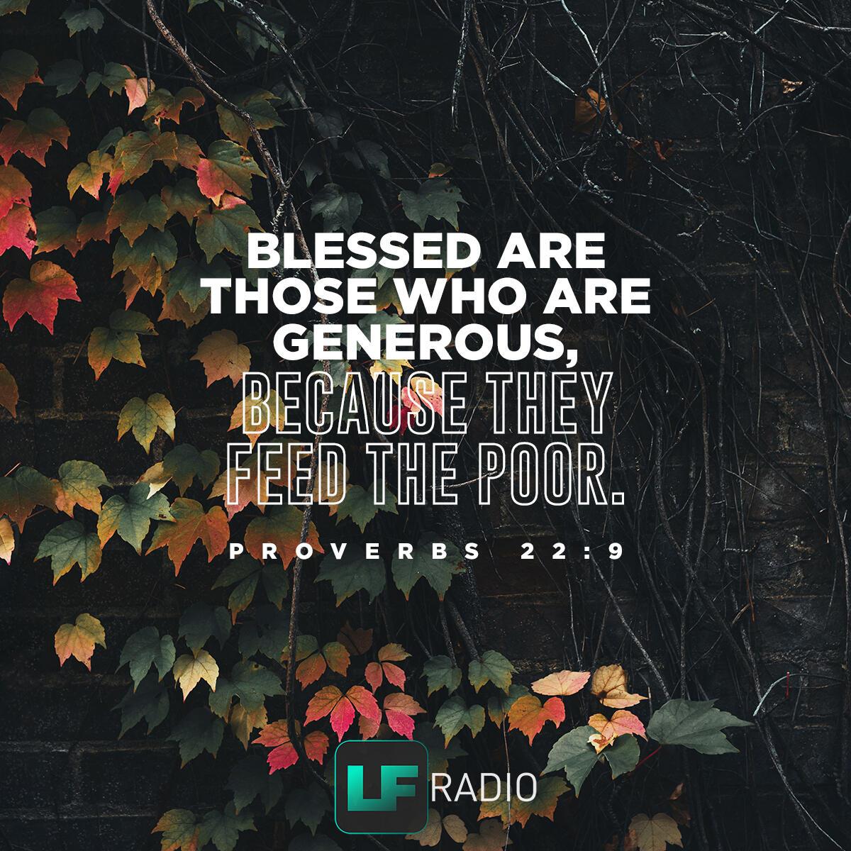Proverbs 22:9 - Verse of the Day