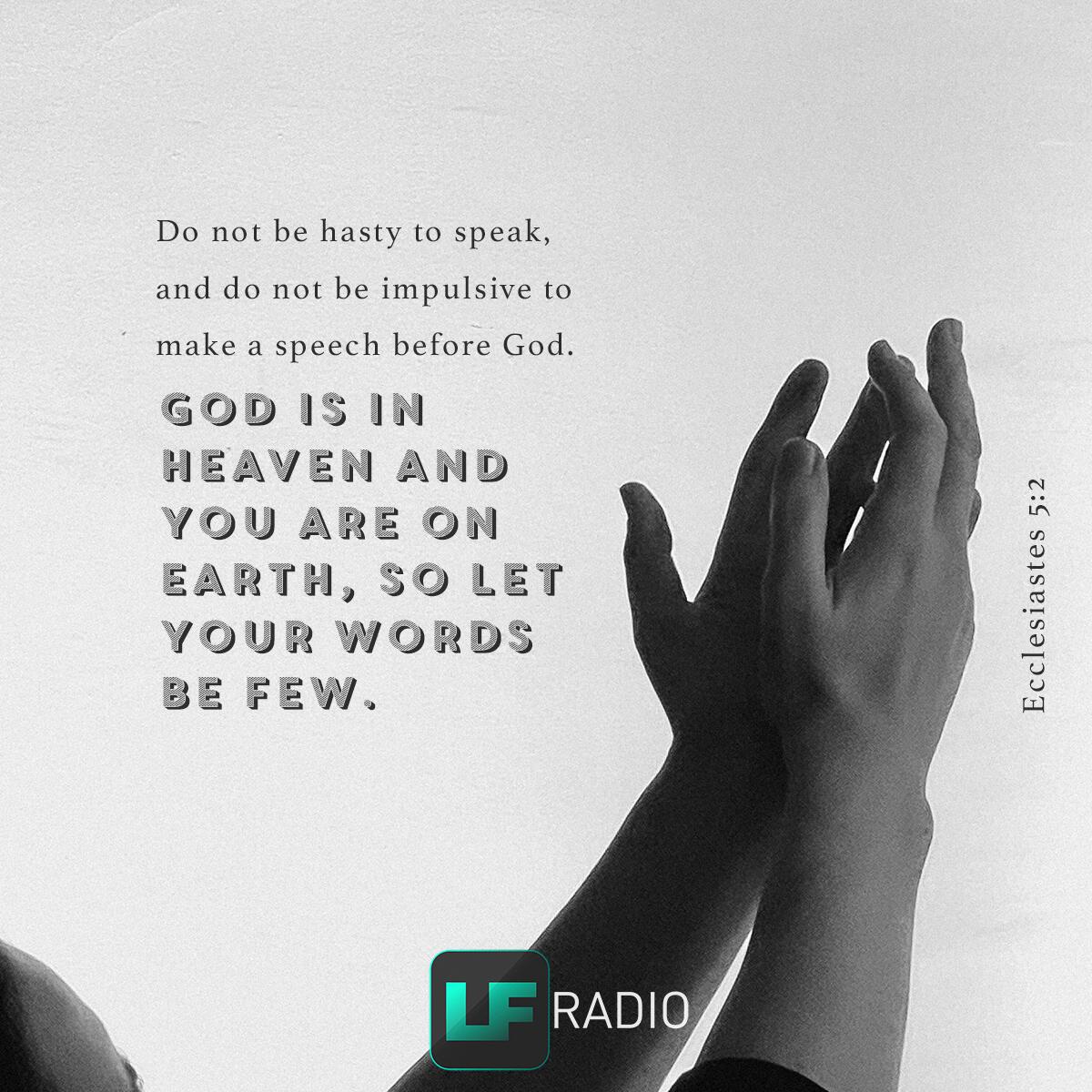 Ecclesiastes 5:2 - Verse of the Day