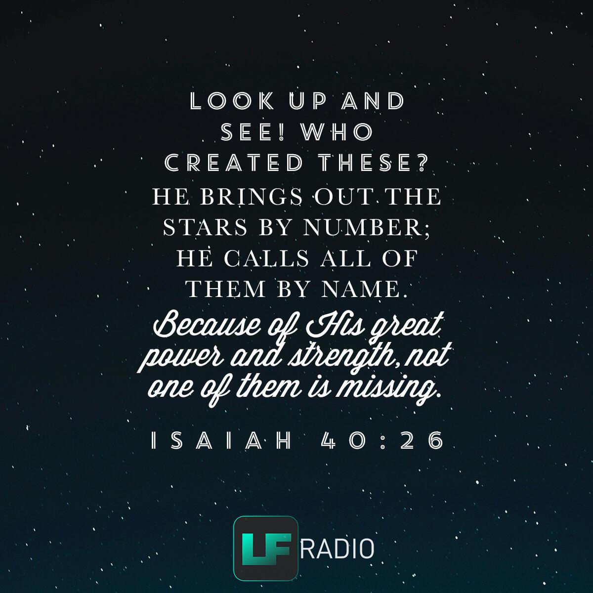 Isaiah 40:26 - Verse of the Day
