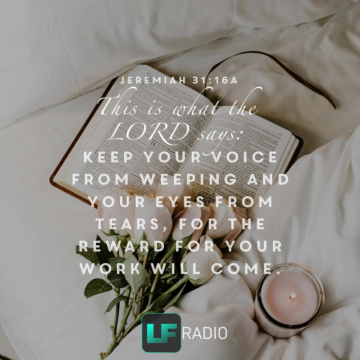 Jeremiah 31:16a - Verse of the Day