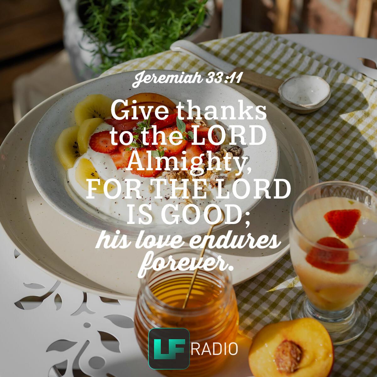 Jeremiah 33:11 - Verse of the Day