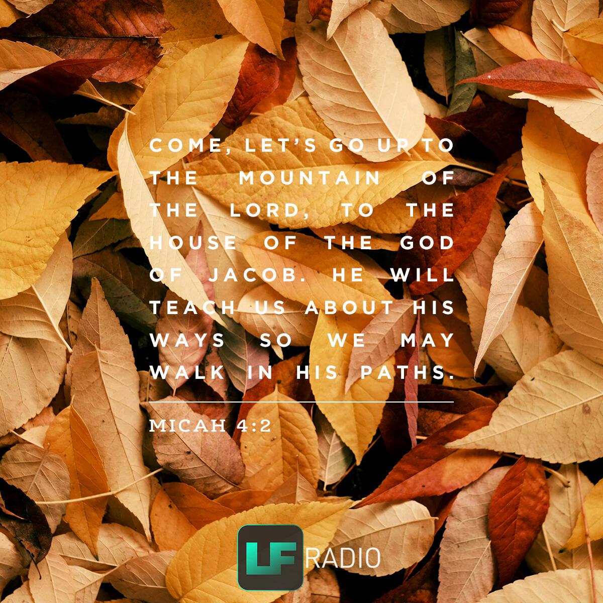 Micah 4:2 - Verse of the Day