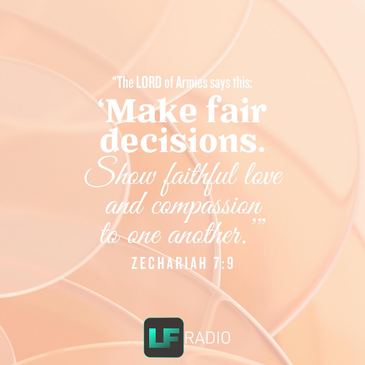 Zechariah 7:9 - Verse of the Day